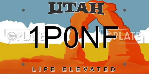 1P0NF Utah License Plate