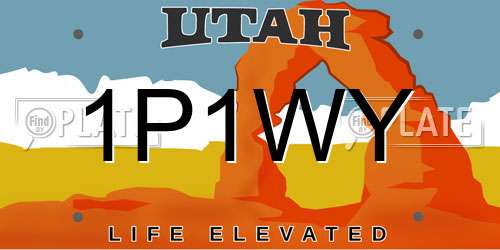 1P1WY Utah License Plate