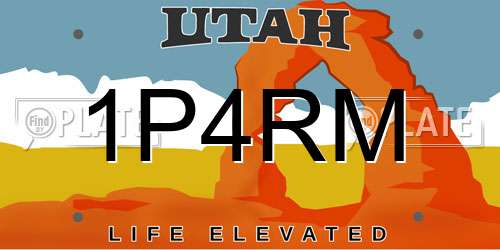 1P4RM Utah License Plate