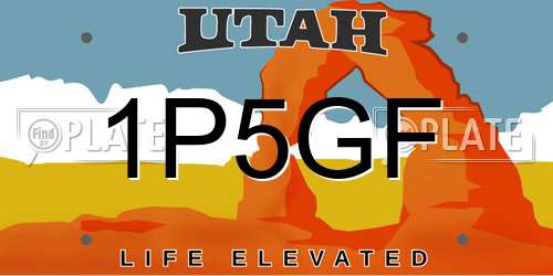 1P5GF Utah License Plate