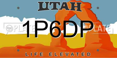 1P6DP Utah License Plate