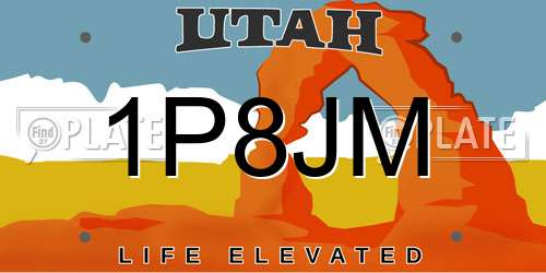 1P8JM Utah License Plate