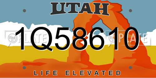 1Q58610 Utah License Plate
