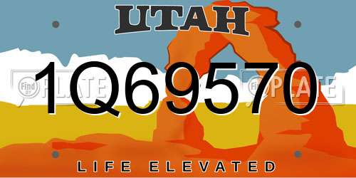 1Q69570 Utah License Plate
