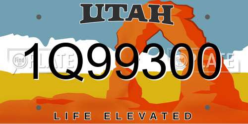 1Q99300 Utah License Plate