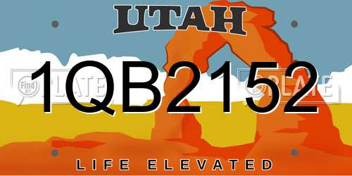 1QB2152 Utah License Plate