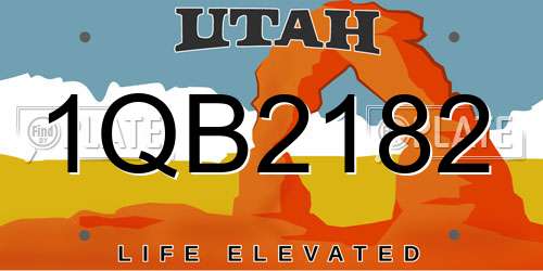 1QB2182 Utah License Plate