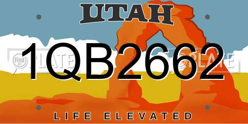 1QB2662 Utah License Plate