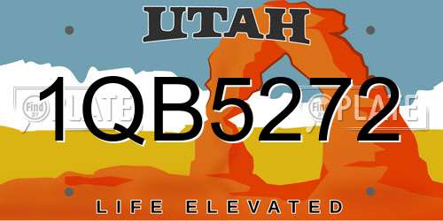 1QB5272 Utah License Plate