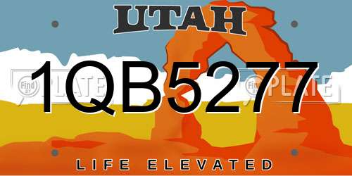 1QB5277 Utah License Plate