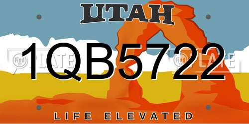 1QB5722 Utah License Plate