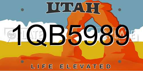1QB5989 Utah License Plate