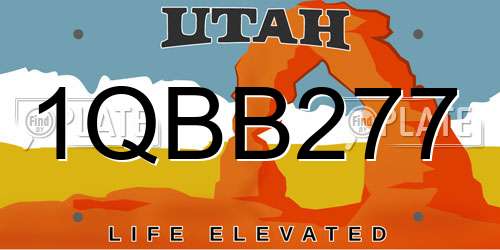1QBB277 Utah License Plate