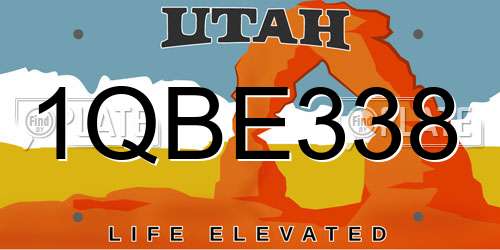 1QBE338 Utah License Plate