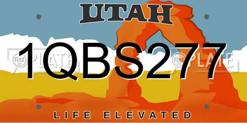1QBS277 Utah License Plate