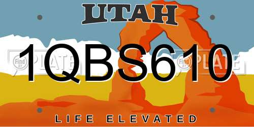 1QBS610 Utah License Plate