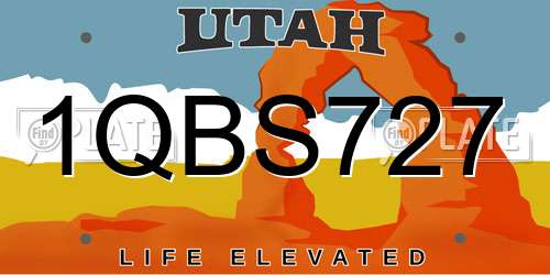 1QBS727 Utah License Plate