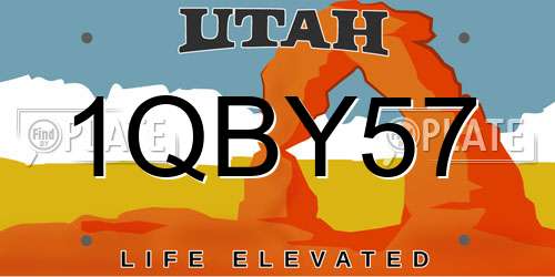 1QBY57 Utah License Plate