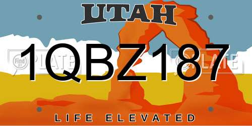 1QBZ187 Utah License Plate