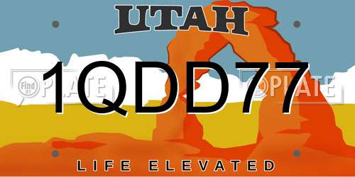 1QDD77 Utah License Plate