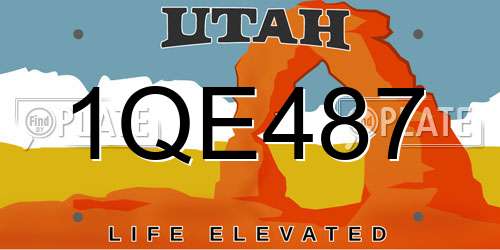1QE487 Utah License Plate