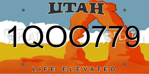 1QOO779 Utah License Plate