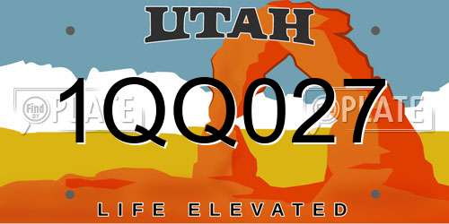 1QQ027 Utah License Plate