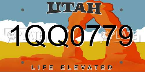 1QQ0779 Utah License Plate