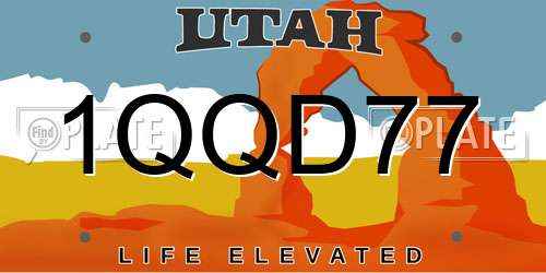 1QQD77 Utah License Plate