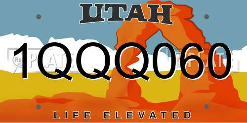 1QQQ060 Utah License Plate