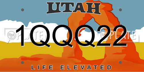 1QQQ22 Utah License Plate
