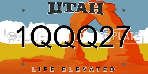 1QQQ27 Utah License Plate