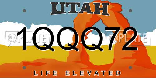 1QQQ72 Utah License Plate