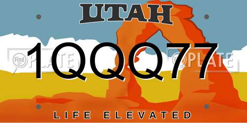 1QQQ77 Utah License Plate