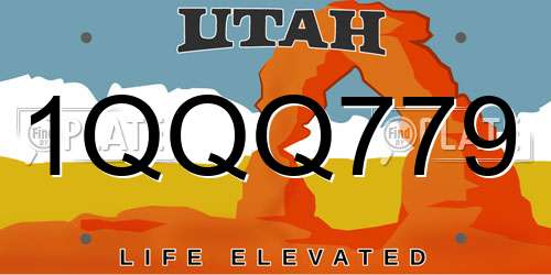 1QQQ779 Utah License Plate