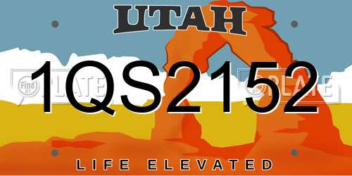 1QS2152 Utah License Plate