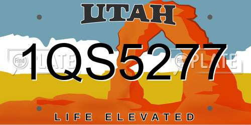 1QS5277 Utah License Plate