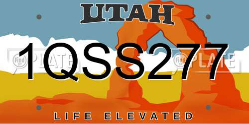 1QSS277 Utah License Plate