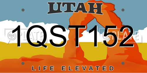 1QST152 Utah License Plate