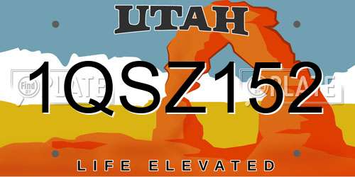 1QSZ152 Utah License Plate