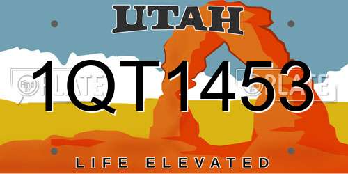 1QT1453 Utah License Plate