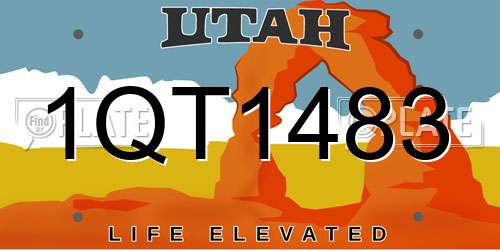 1QT1483 Utah License Plate