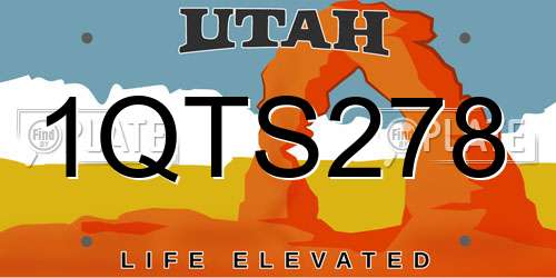 1QTS278 Utah License Plate