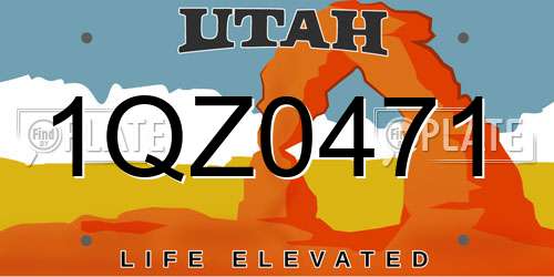 1QZ0471 Utah License Plate
