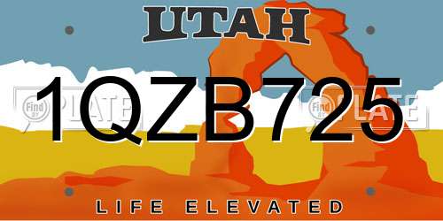 1QZB725 Utah License Plate