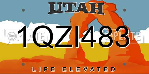 1QZI483 Utah License Plate