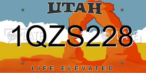1QZS228 Utah License Plate