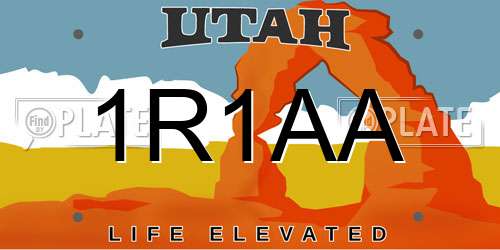 1R1AA Utah License Plate