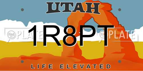 1R8PT Utah License Plate