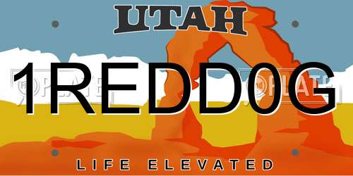 1REDD0G Utah License Plate